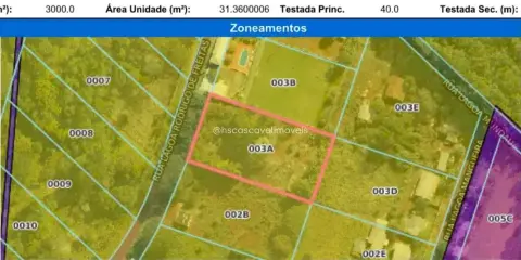 Terreno, 3.000 m², à venda por R$ 900.000 - Lago Azul - Cascavel/PR