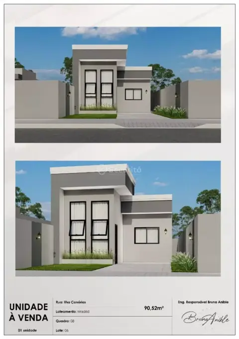 Casa com 3 quartos, 91 m², à venda por R$ 450.000 Interlagos - Cascavel/PR